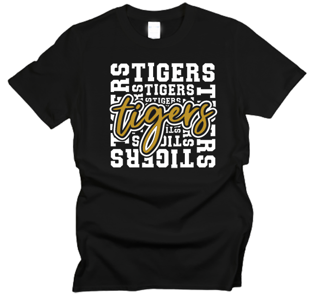 Tigers Block Team Mascot T-Shirt