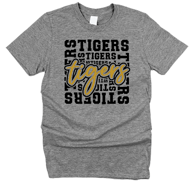 Tigers Block Team Mascot T-Shirt