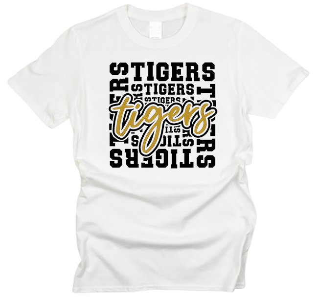 Tigers Block Team Mascot T-Shirt