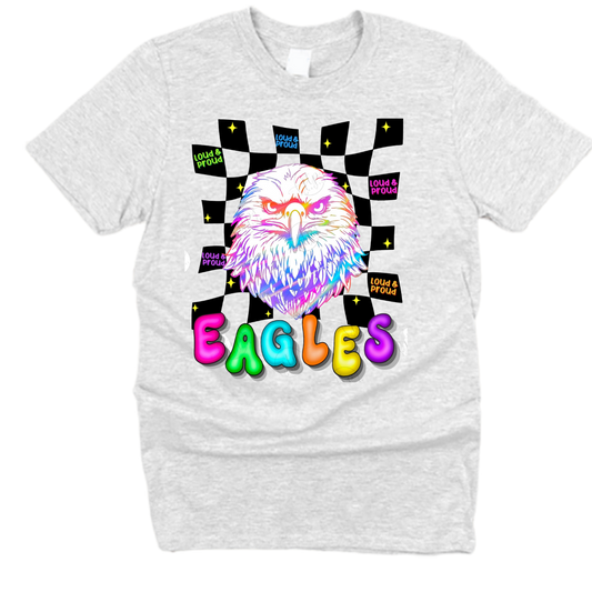Neon Checkered Eagles T-Shirt