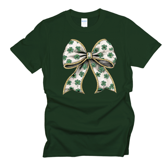 St. Patrick’s Day Clover Bow T- Shirt