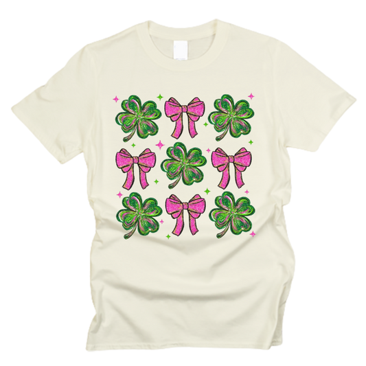 St. Patrick’s Day Clovers and Bows T-Shirt