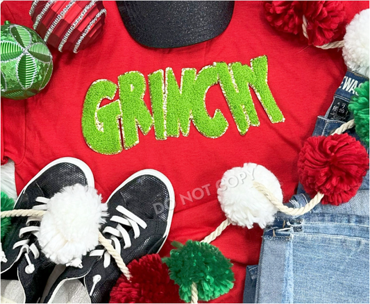 Green One Chenille Patch Sweatshirt