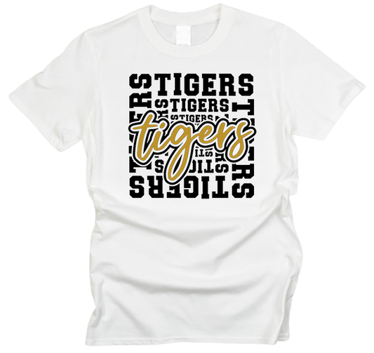 Tigers Block Team Mascot T-Shirt