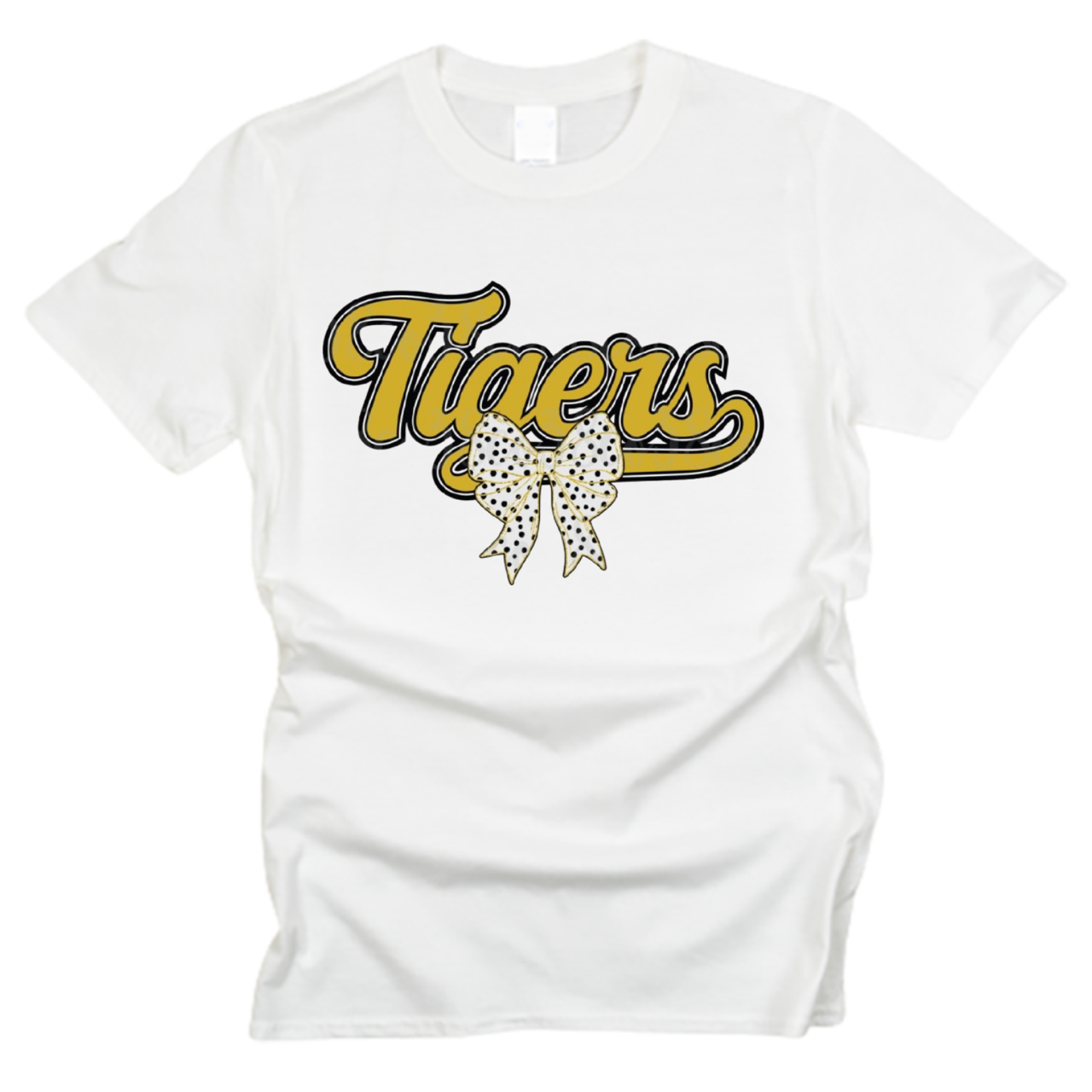 Tigers Dalmatian Bow T-Shirt